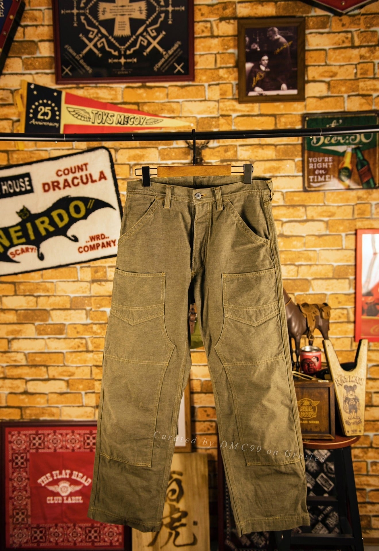 FREEWHEELERS Rare Gray-Green Jeans 30x32