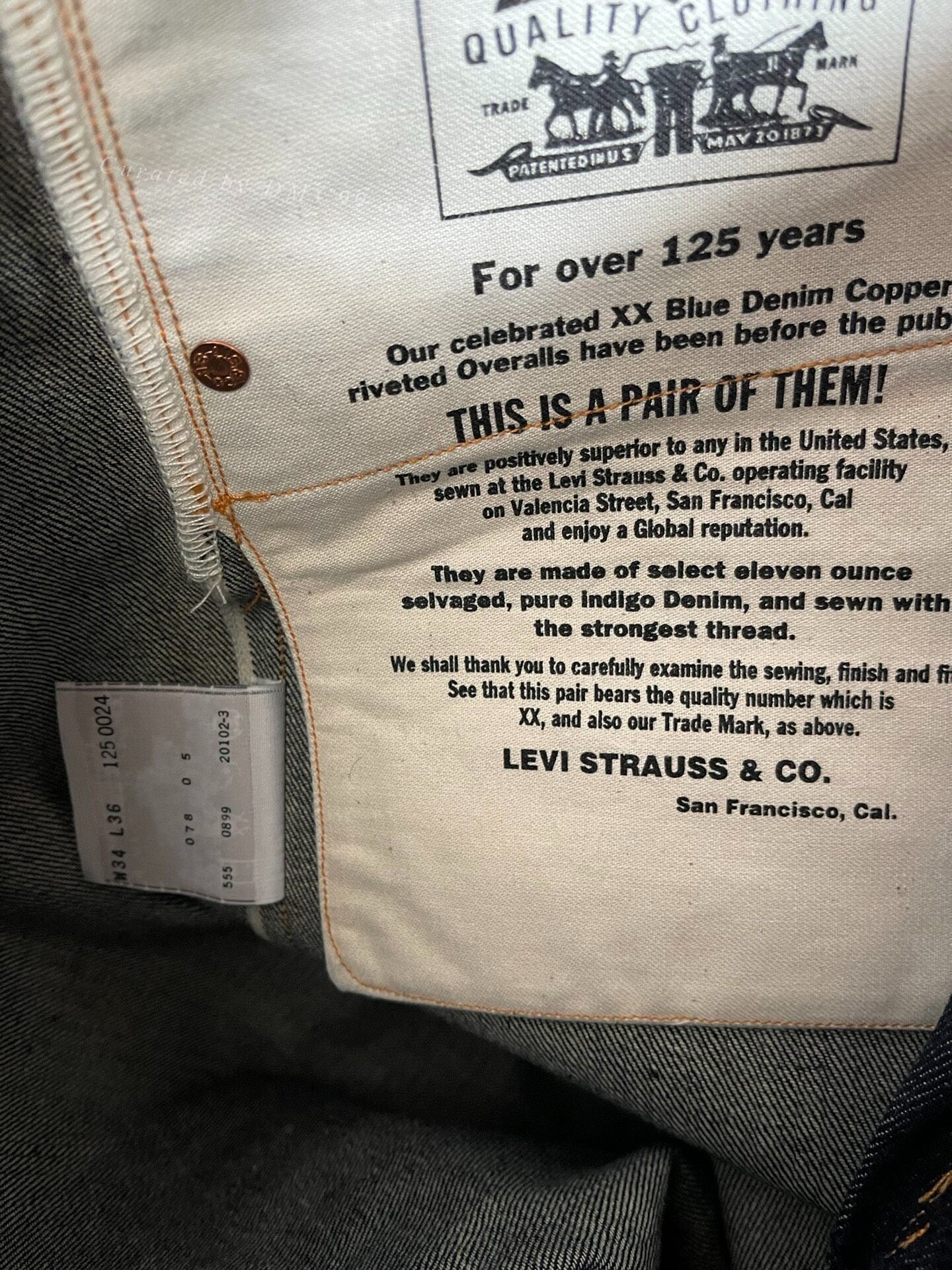 Levi's LVC 555 1873 Denim Jeans