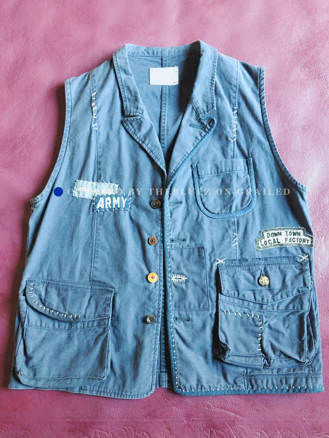 Porter Classic Indigo Hand Patchwork Vest