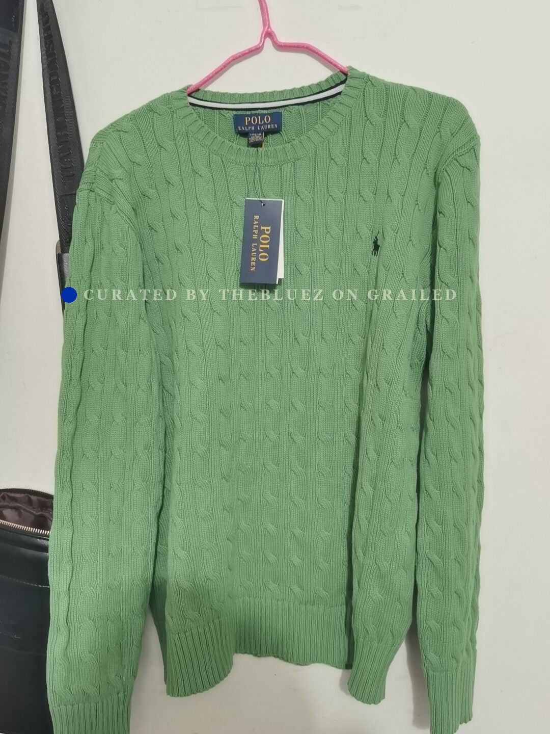 Ralph Lauren Green Cable Sweater L