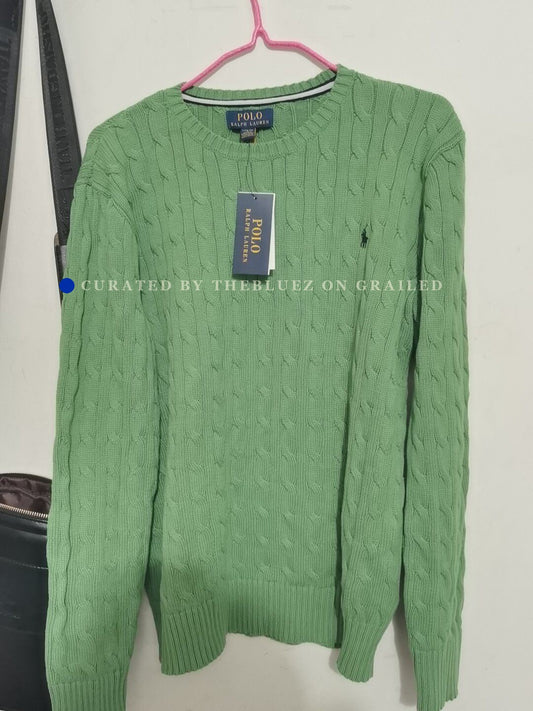 Ralph Lauren Green Cable Sweater L