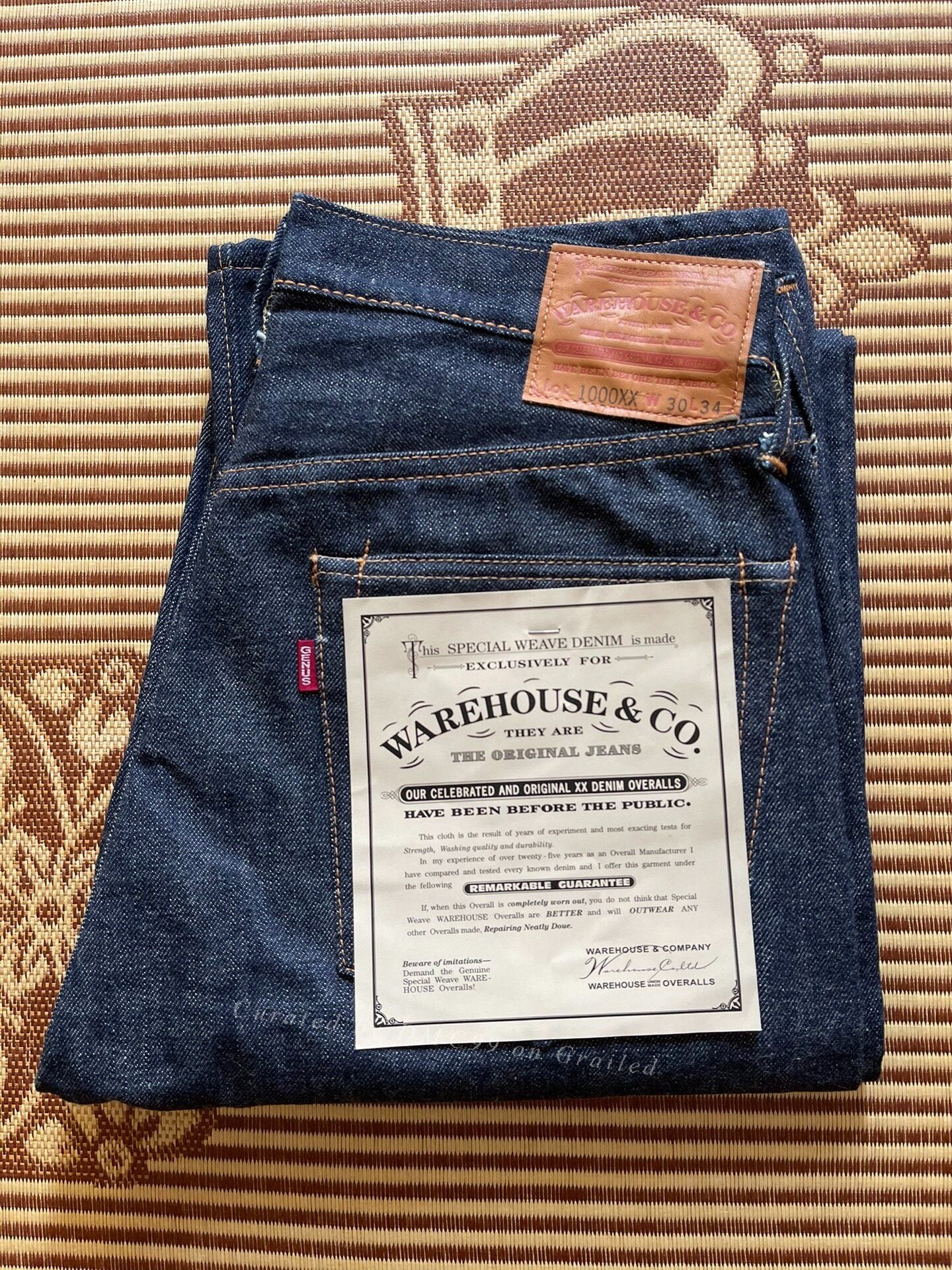 Warehouse 1000xx Raw Denim Jeans