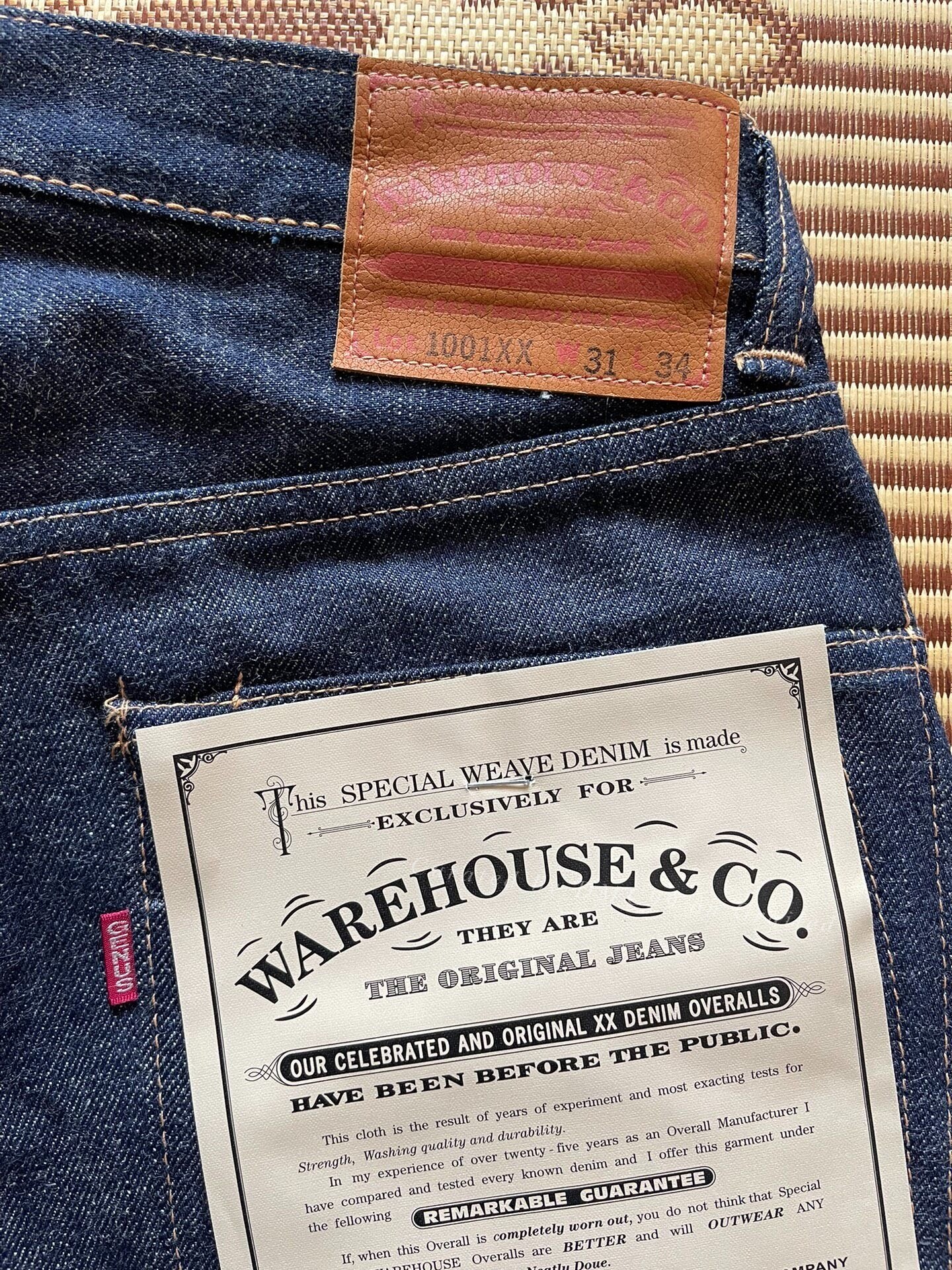 Warehouse 1001xx Raw Denim Jeans