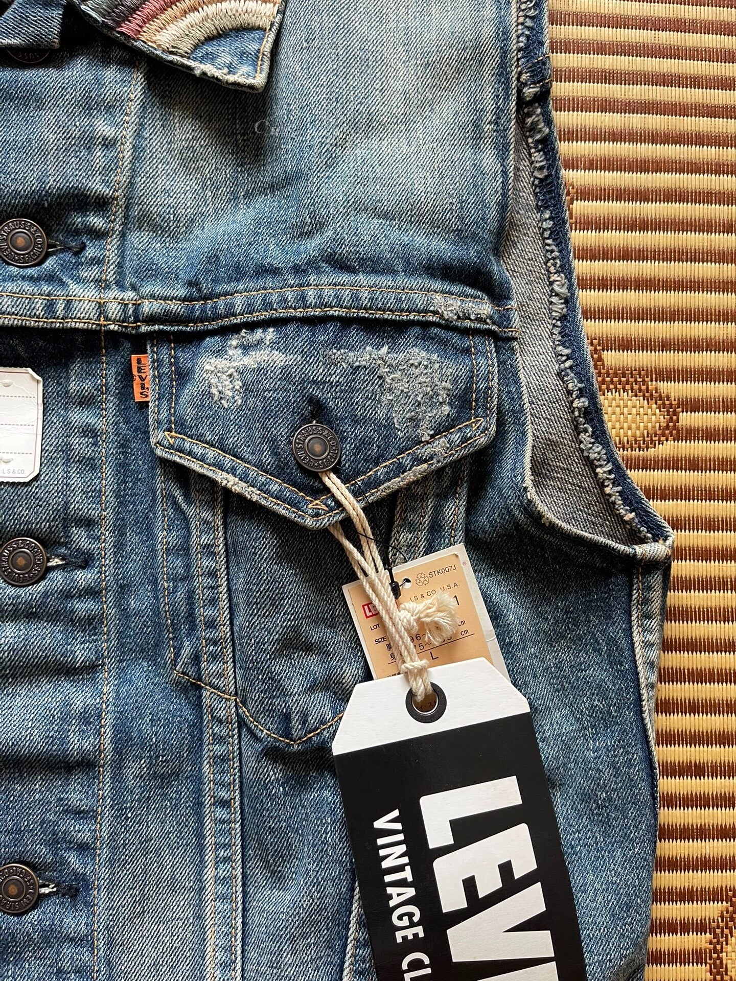 Levis LVC 3rd Washed Denim Embroidered Vest