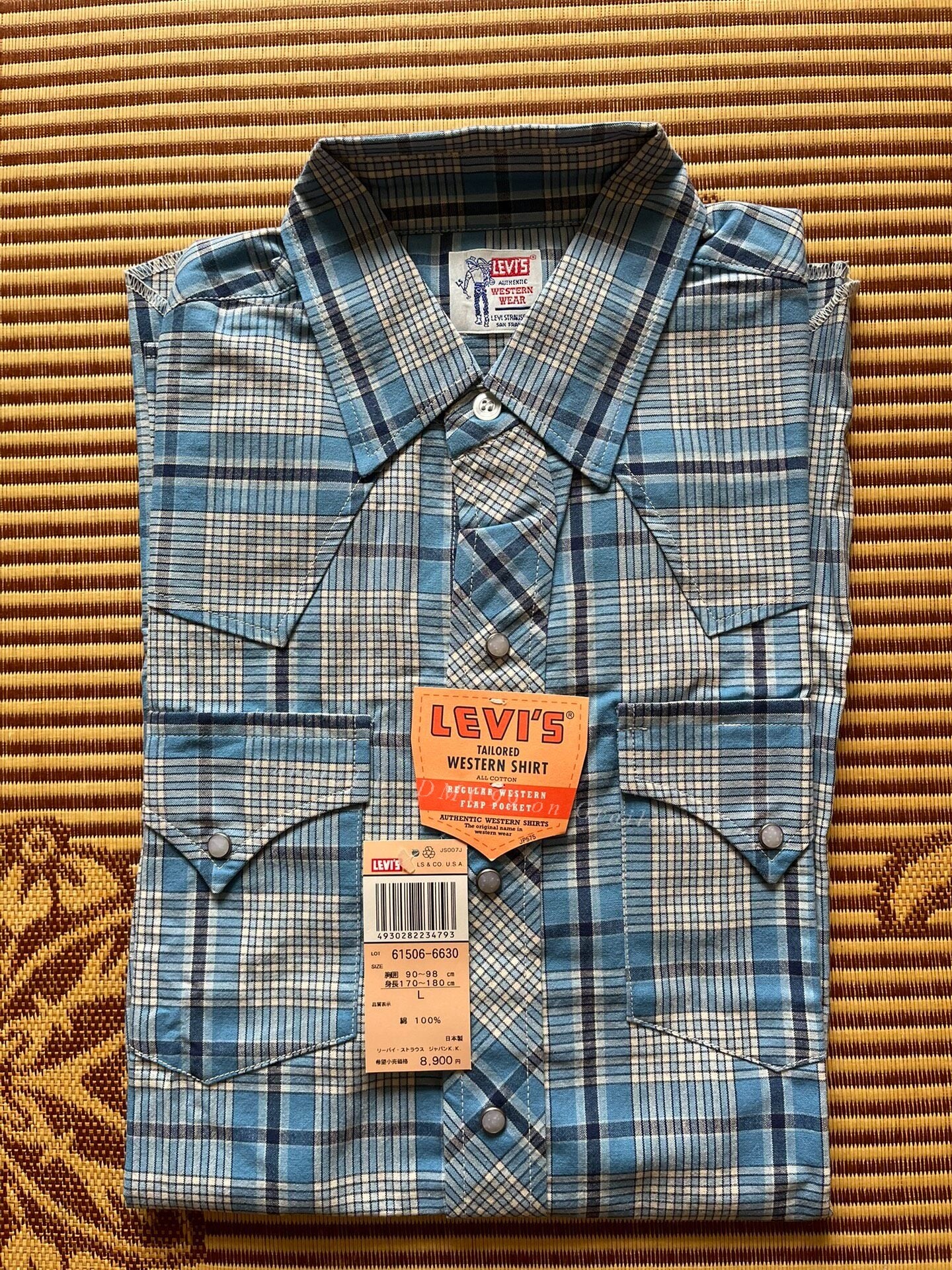 Levi's LVC Blue Plaid Long Sleeve Shirt