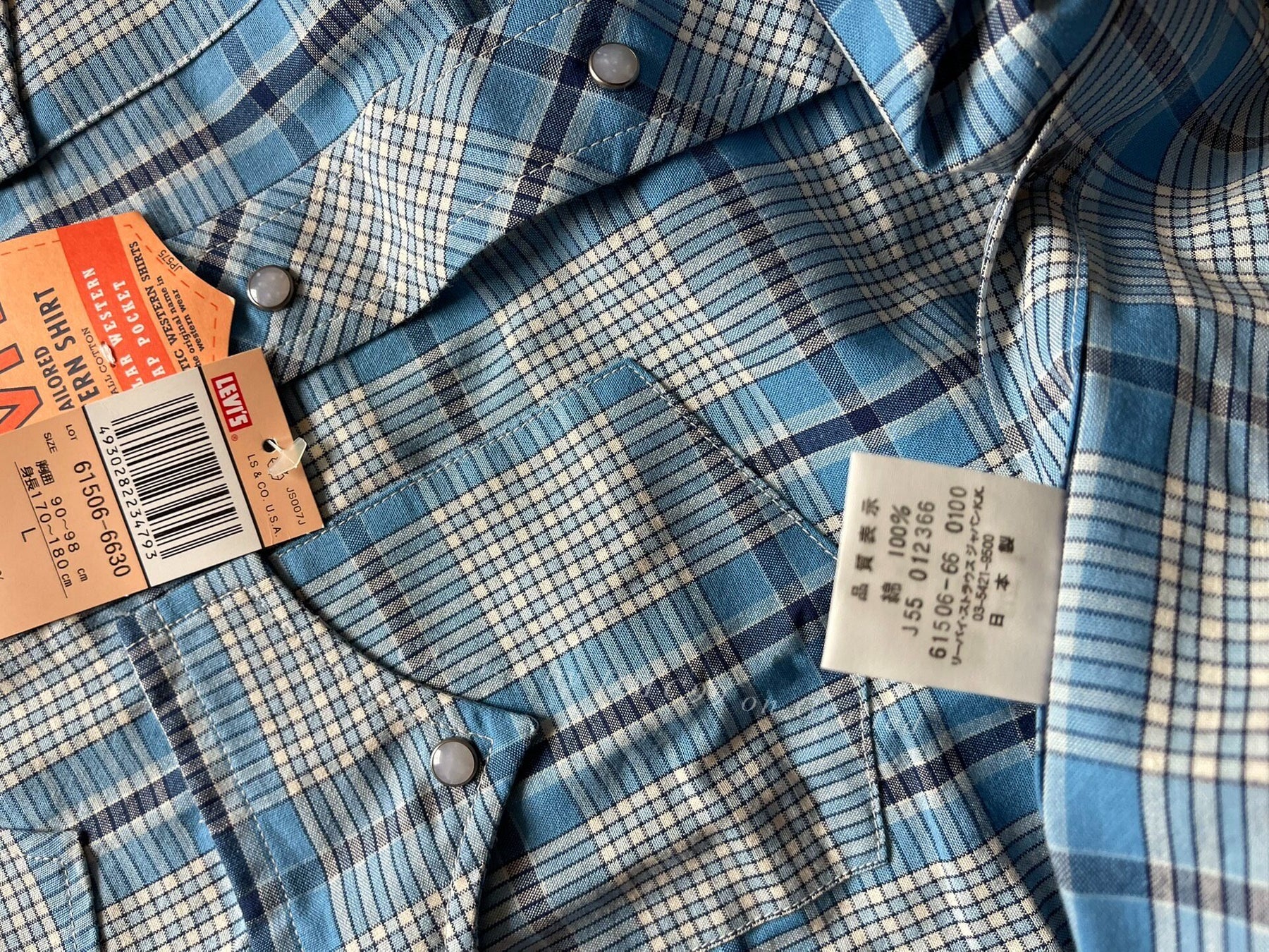 Levi's LVC Blue Plaid Long Sleeve Shirt