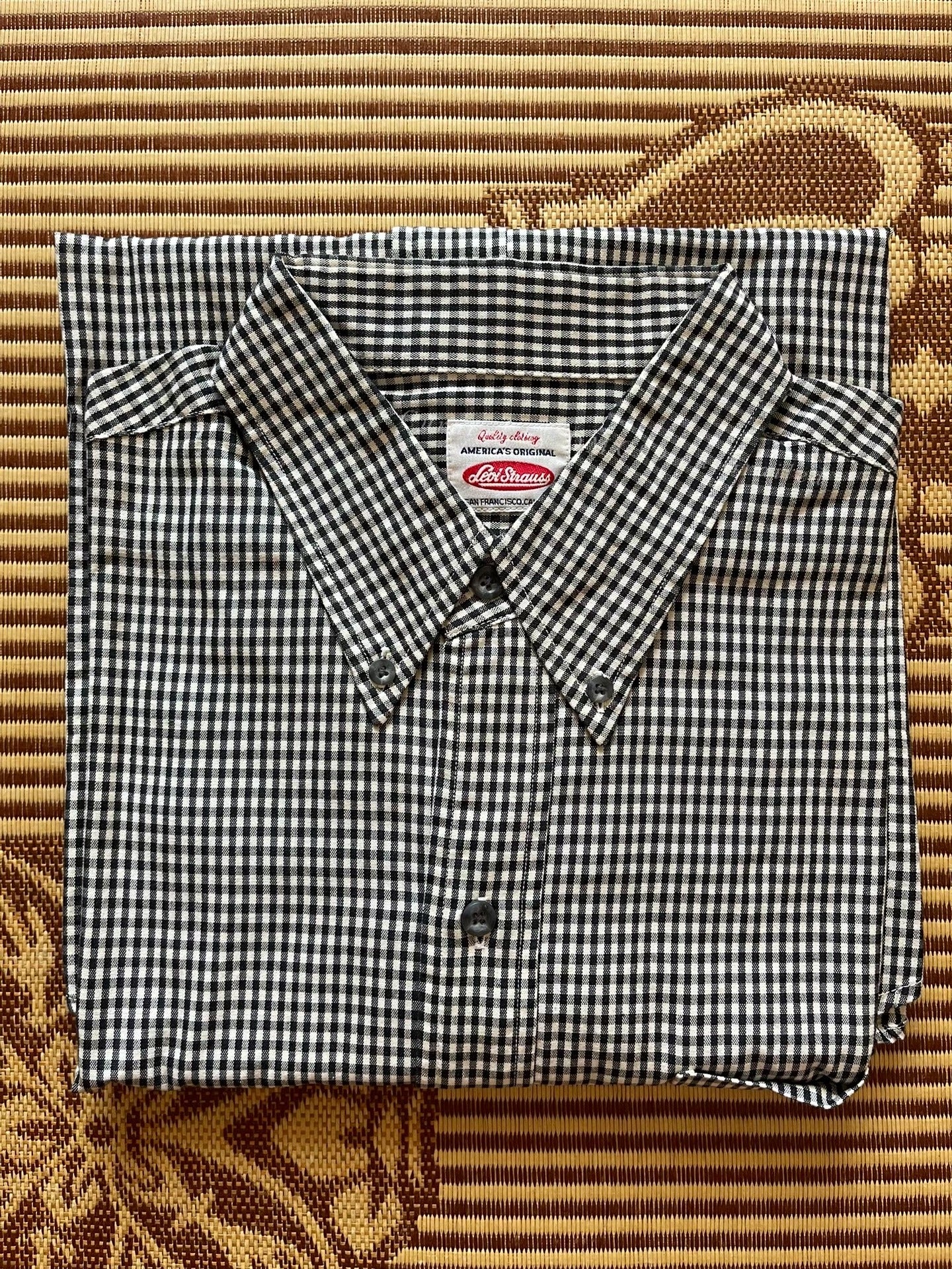 Levi's LVC Black White Check Cotton Shirt L