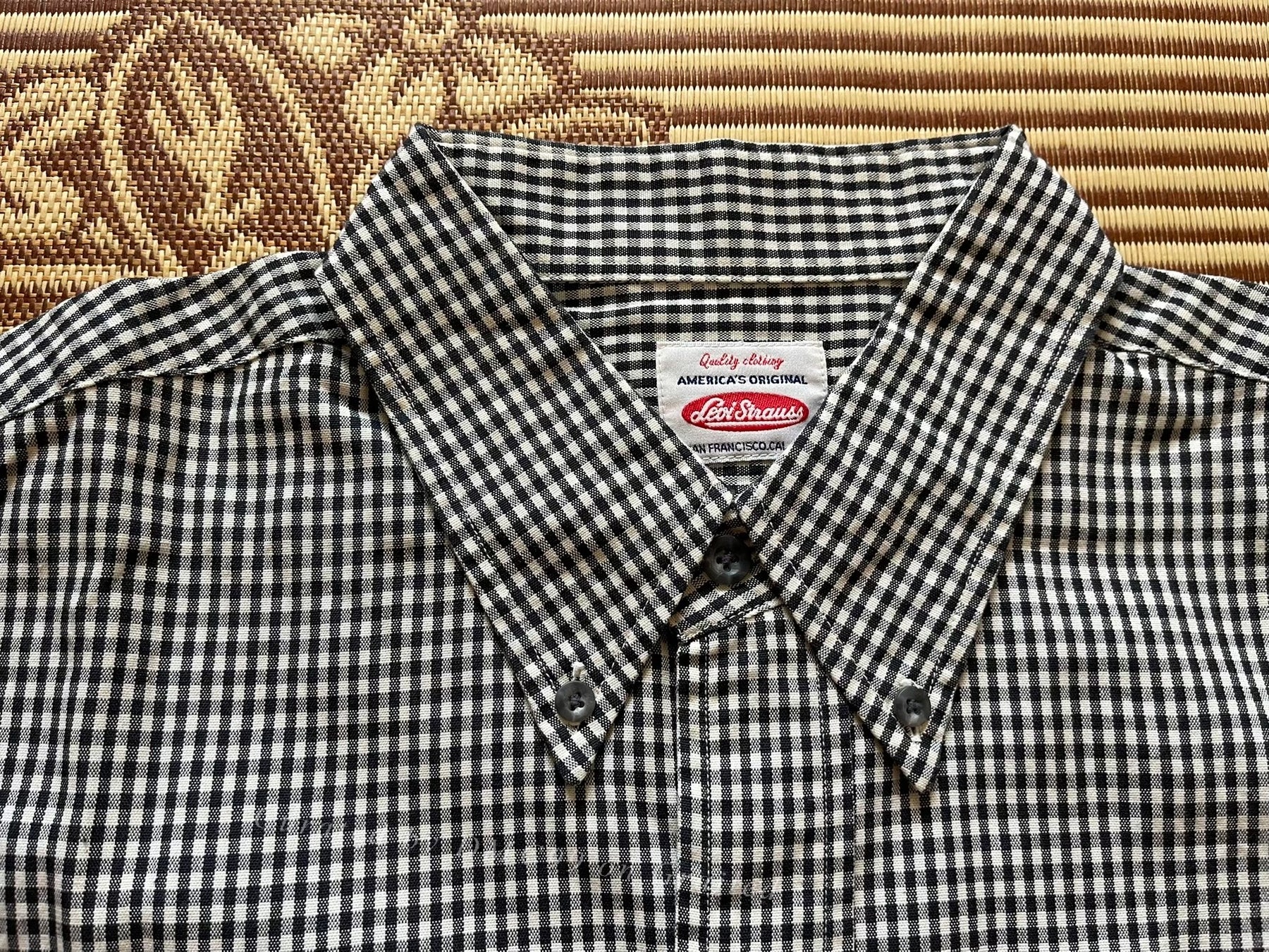 Levi's LVC Black White Check Cotton Shirt L