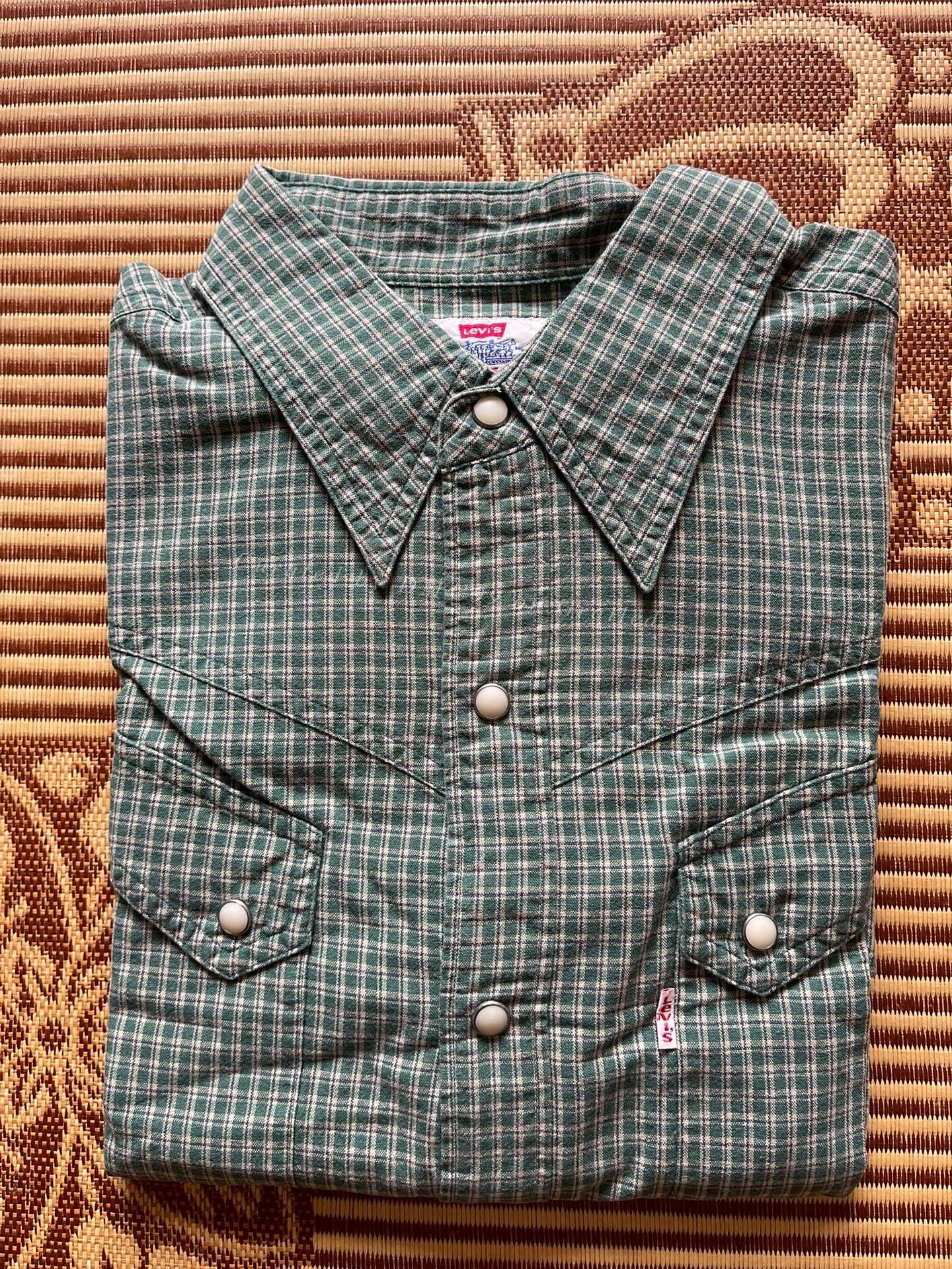 Levi's LVC Green Plaid Long-Sleeve Shirt L