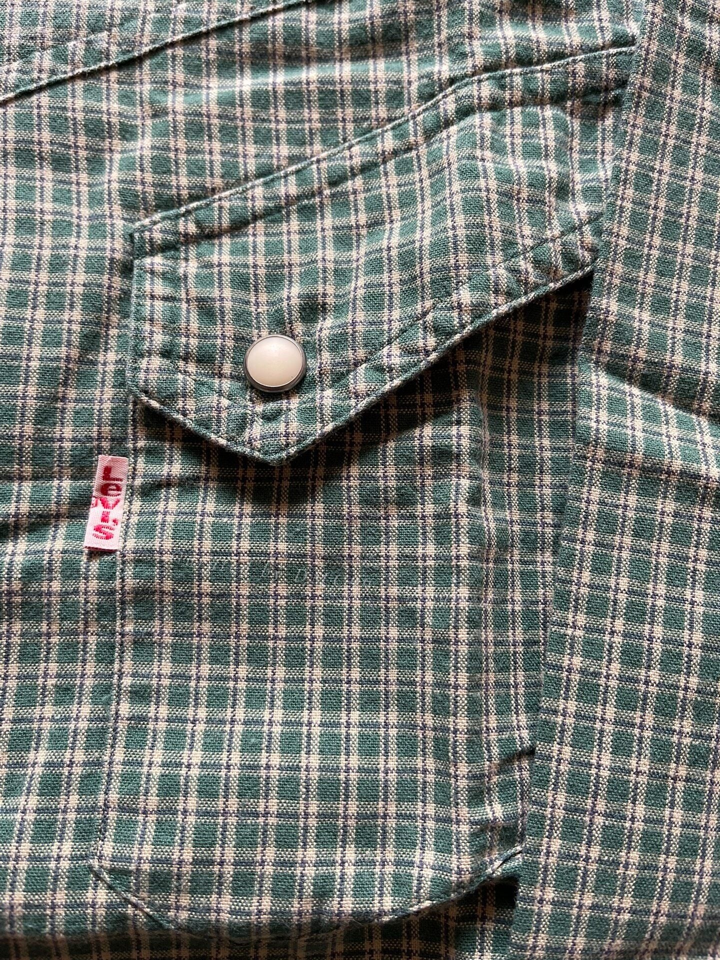Levi's LVC Green Plaid Long-Sleeve Shirt L