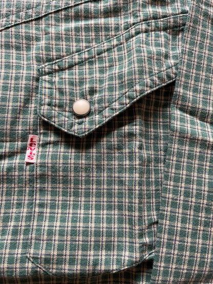 Levi's LVC Green Plaid Long-Sleeve Shirt L