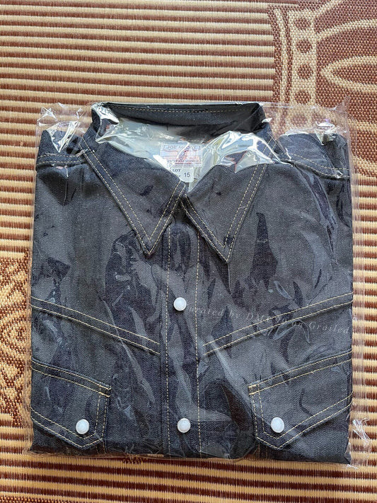 Joe McCoy Longhorn Western Denim Shirt