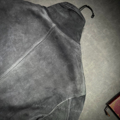 George Brato Men's Distressed Gray Suede Jacket