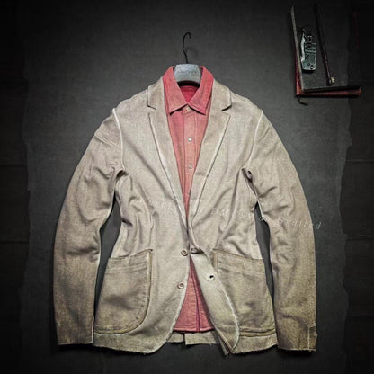 Giorgio Brato Men's Distressed Slim Patchwork Leather Suit