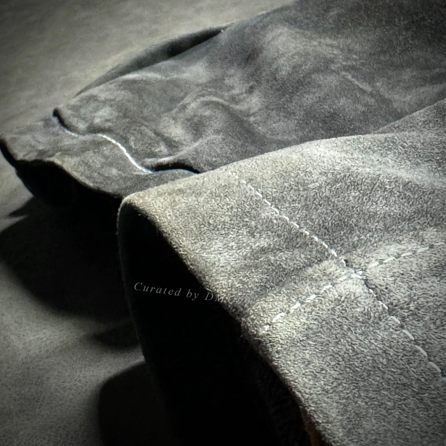 George Blatto Men's Distressed Gray Leather Jacket