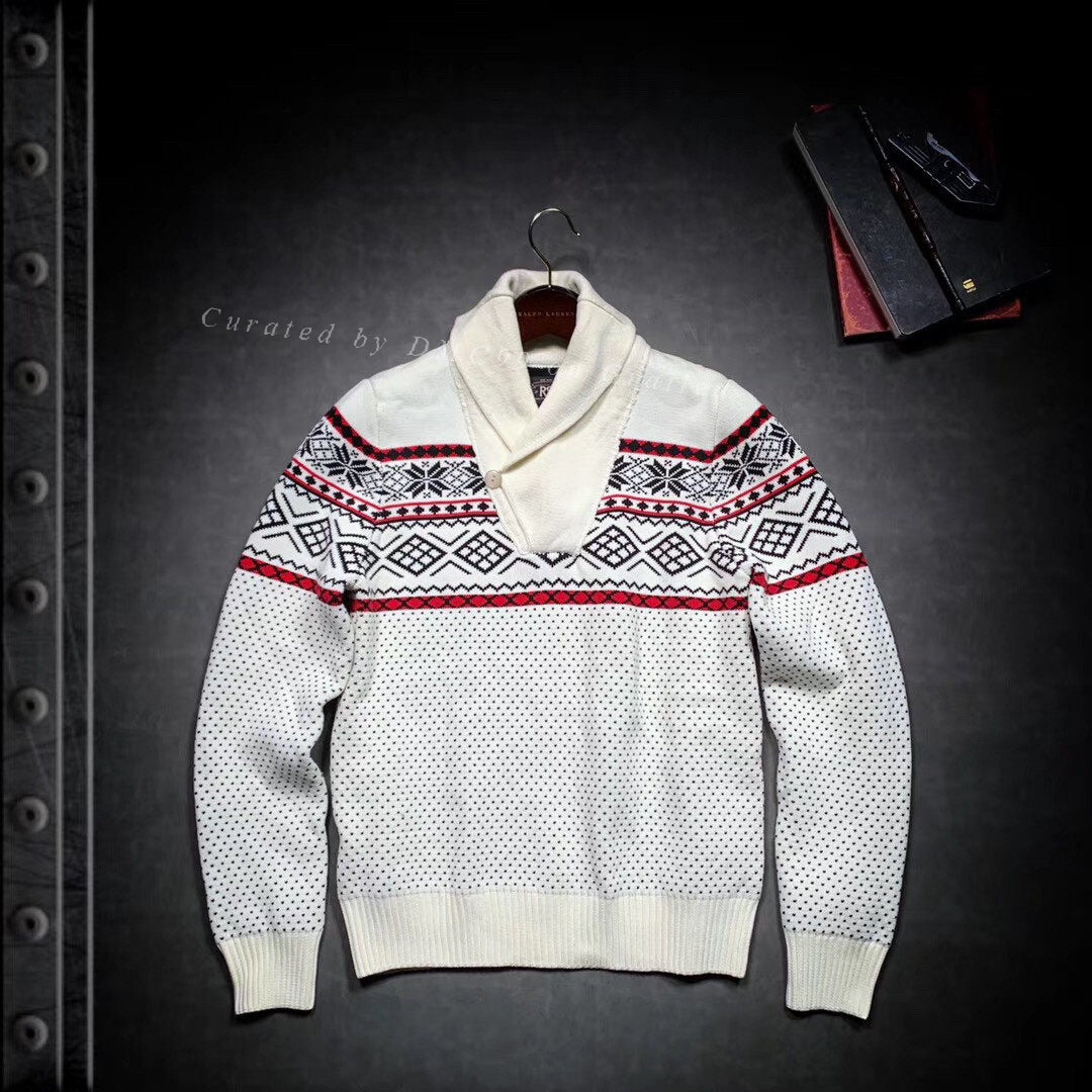 RRL Double-Layer Thick Cotton Sweater