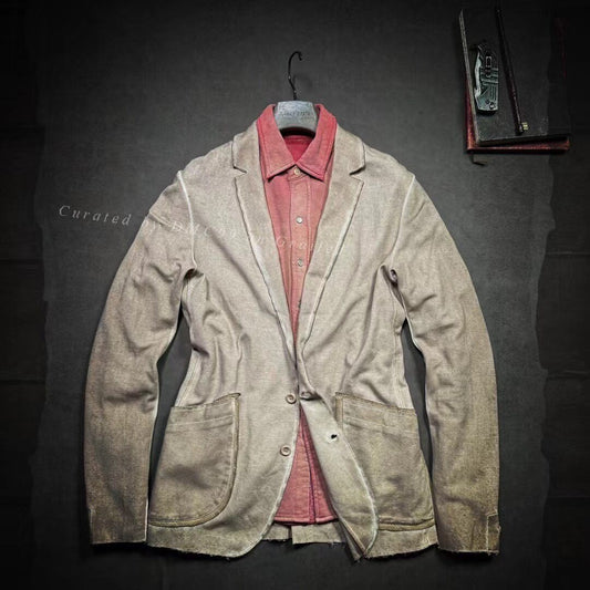 Giorgio Brato Men's Distressed Slim Leather Suit