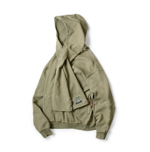 KAPITAL Pullover Hoodie with Integrated Scarf