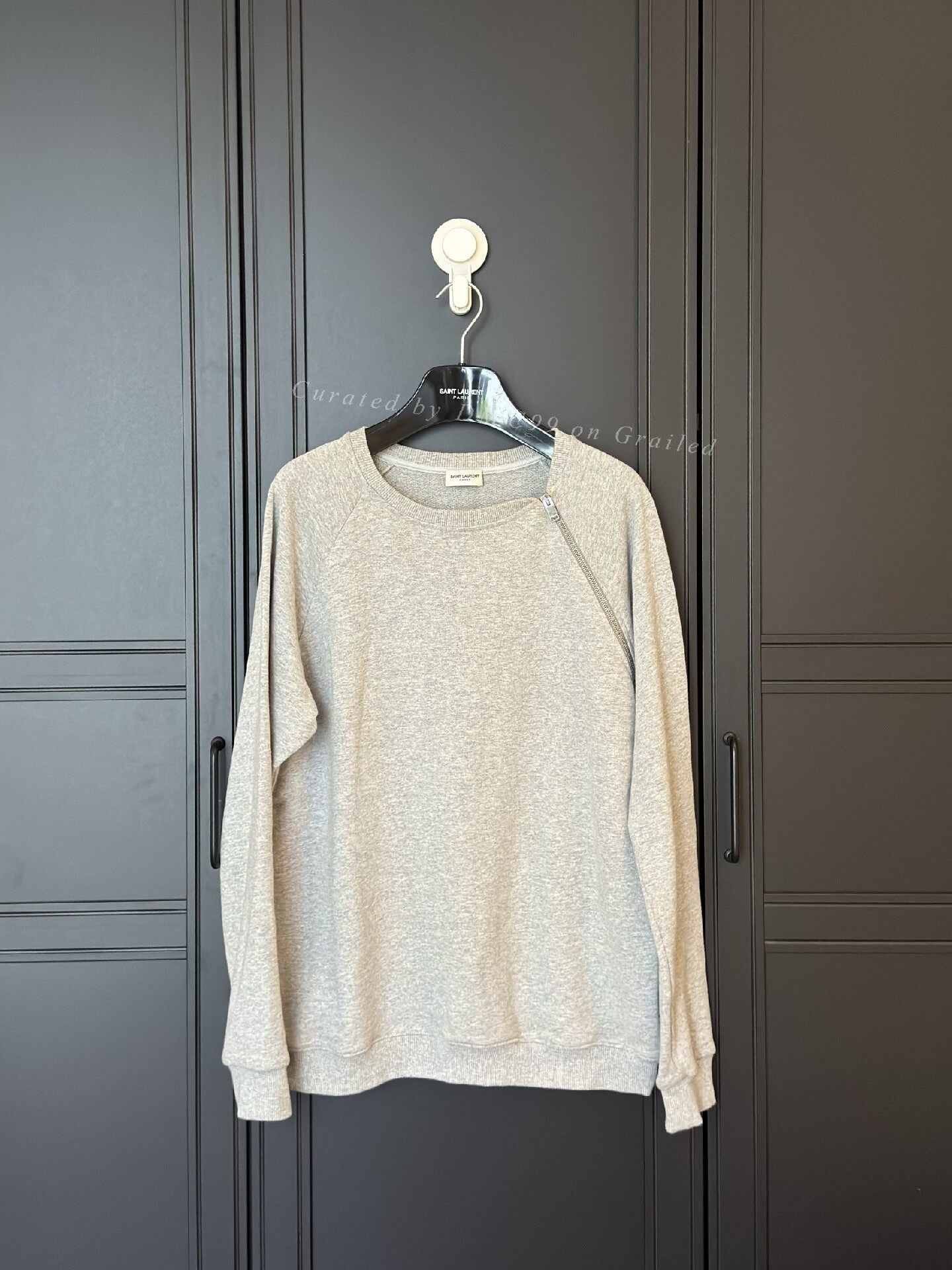 Saint Laurent Men's Zip Round Neck Top