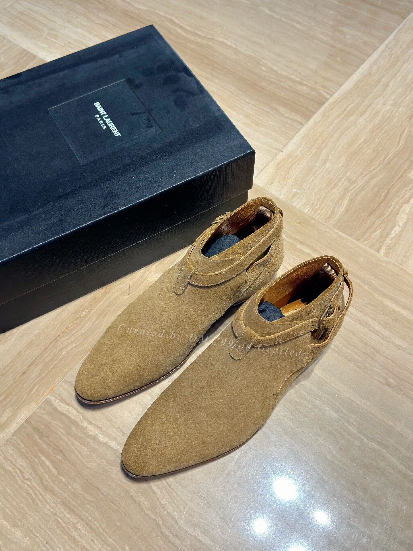 Saint Laurent Wyatt Men's Brown Suede Chelsea Boots