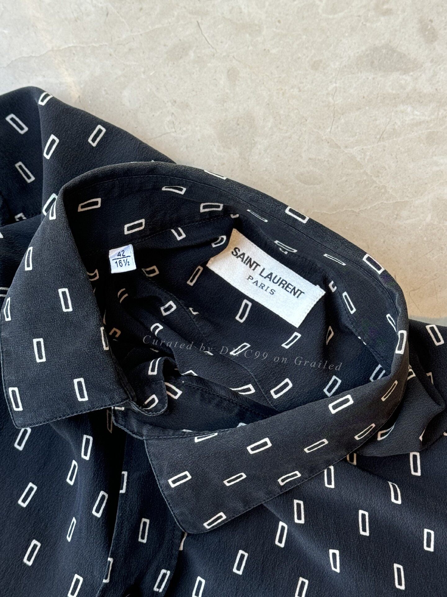 YSL Men's 100% Silk Printed Shirt