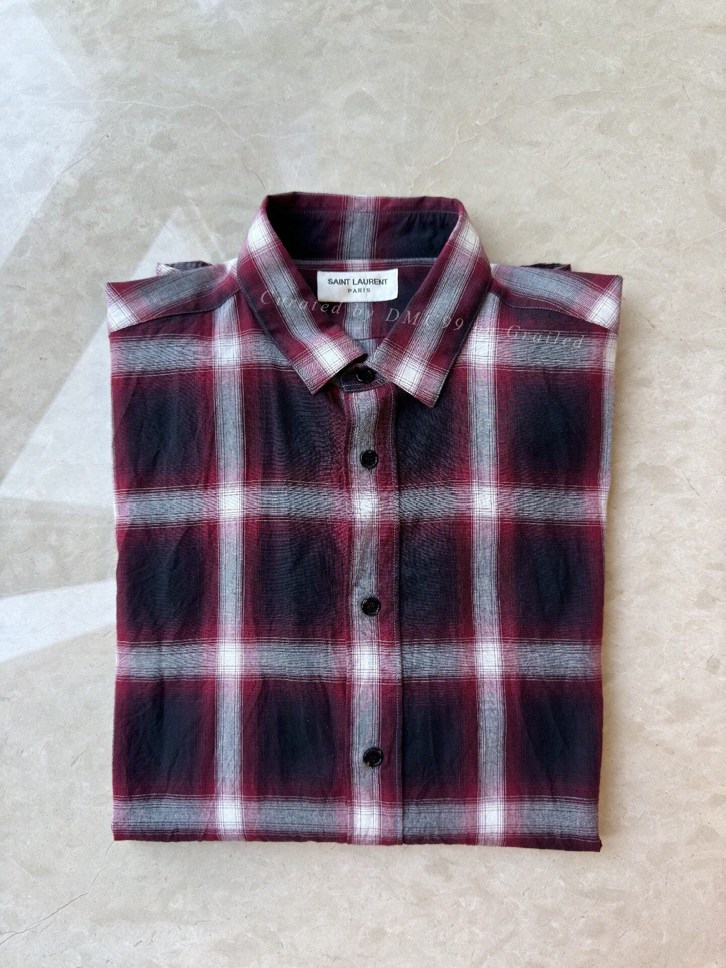 YSL Men's Red Plaid Shirt