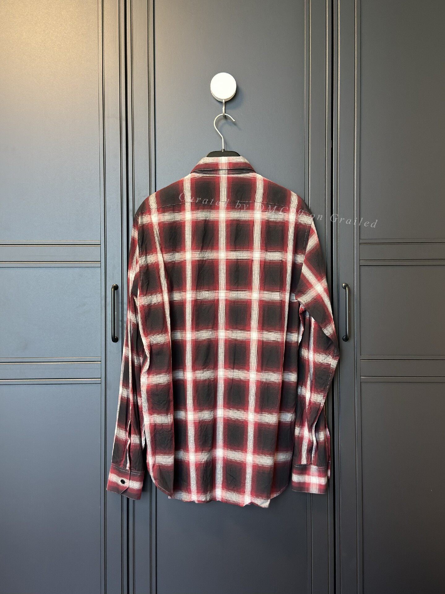 YSL Men's Red Plaid Shirt