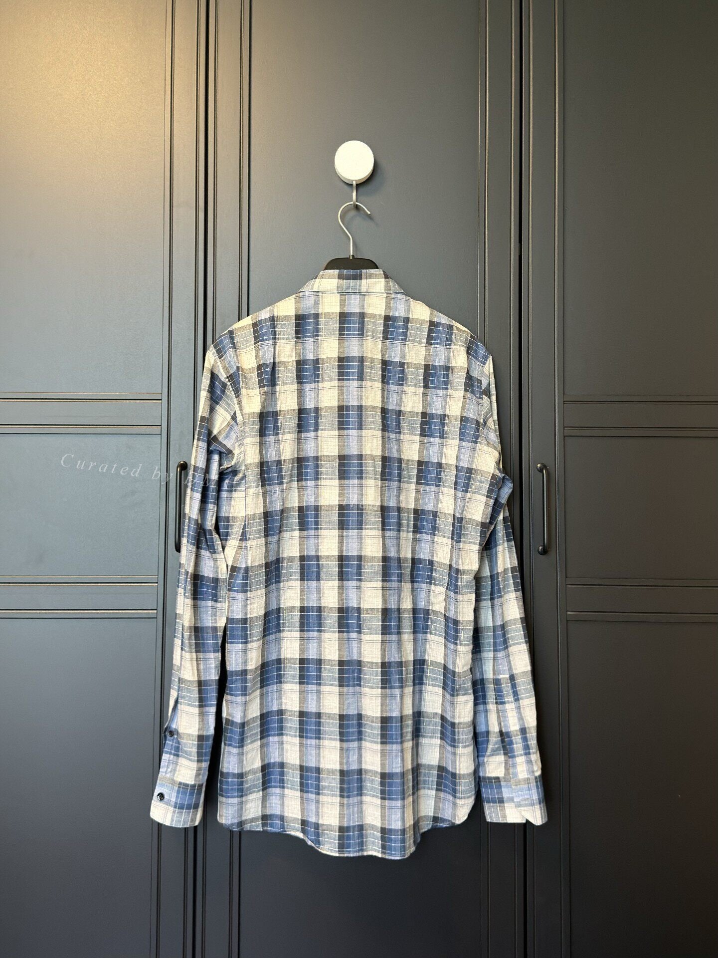 YSL Men's Blue Plaid Shirt