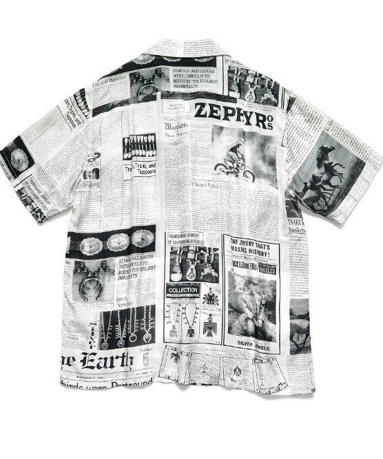 KAPITAL 23SS Pueblo Newspaper Silk Aloha Shirt