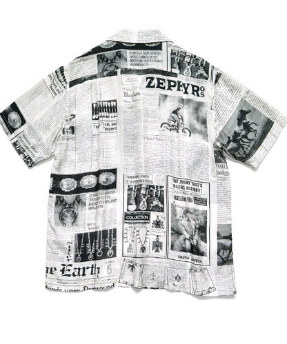 KAPITAL 23SS Pueblo Newspaper Silk Aloha Shirt