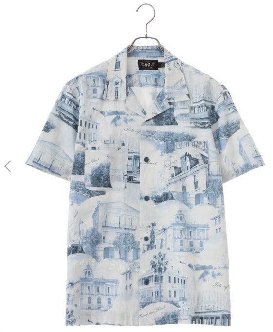 BEAMS PLUS/RRL Men's Printed Short-Sleeve Shirt