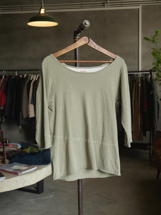Kapital 3/4 Sleeve Colorblock Totem Embroidery Top