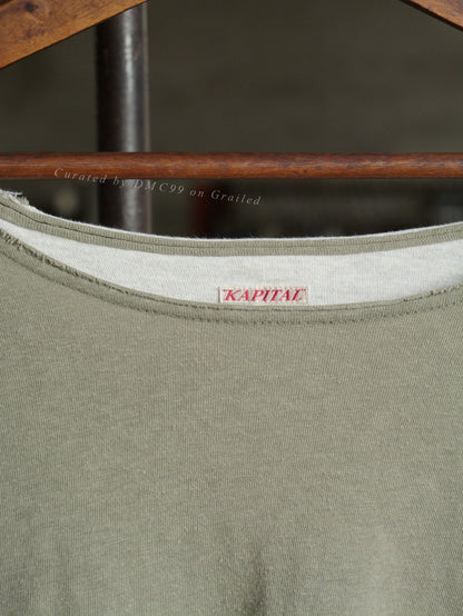 Kapital 3/4 Sleeve Colorblock Totem Embroidery Top