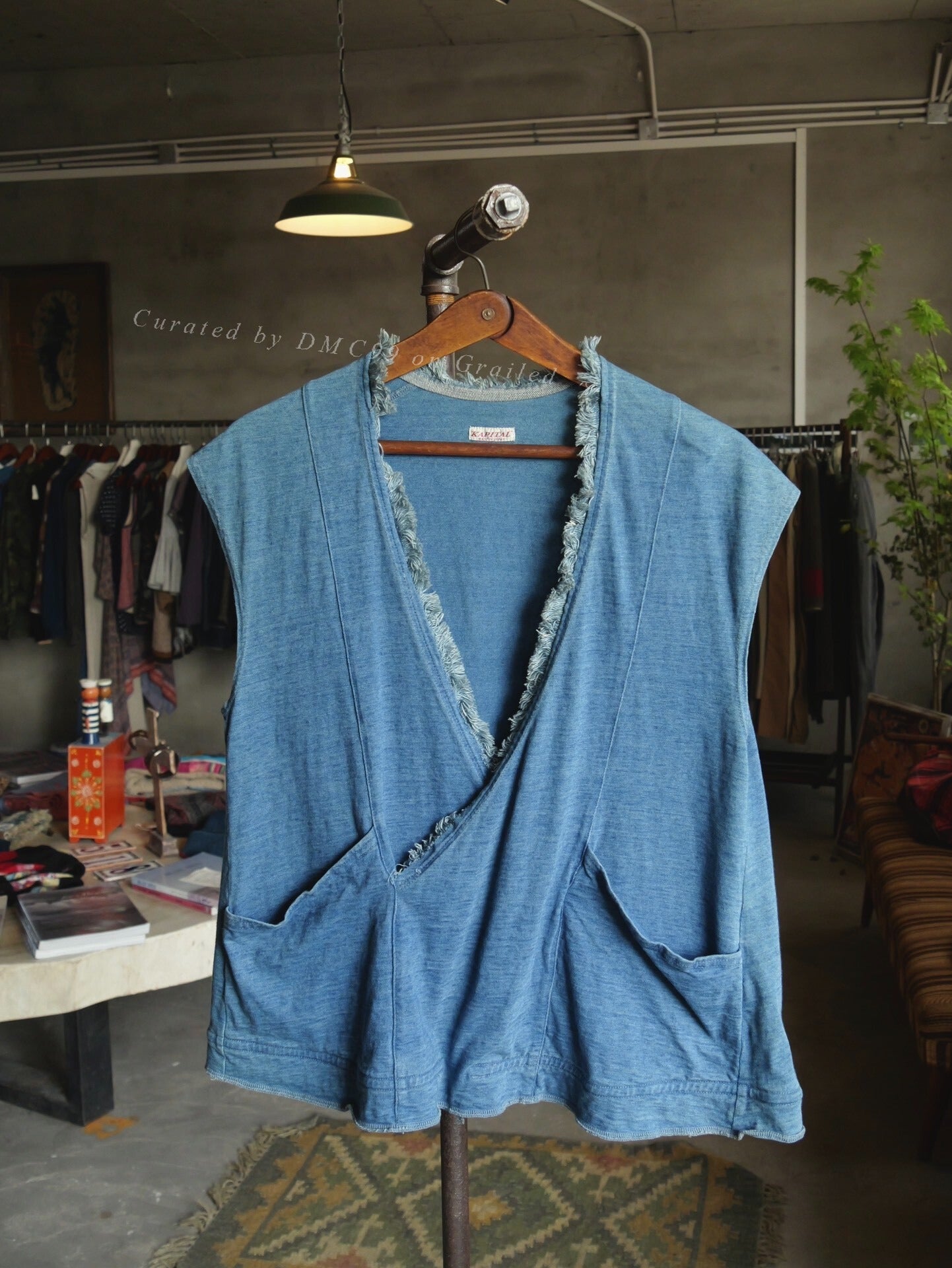 Kapital Indigo Dyed Frayed Top