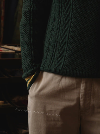 Ralph Lauren Chunky Knit Colorblock Crewneck Sweater