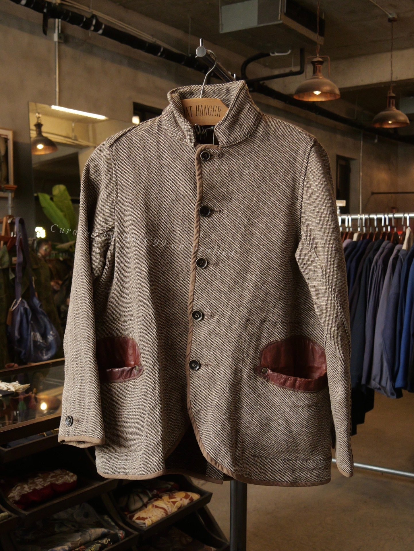 Kapital Woven Leather Patchwork Jacket