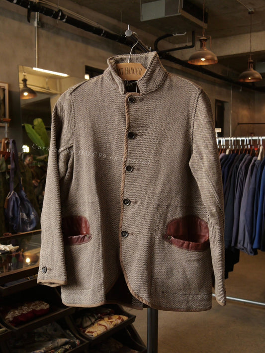 Kapital Woven Leather Patchwork Jacket