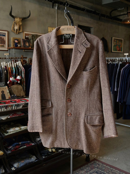 Ralph Lauren 1990s Country Knit Leather Suit