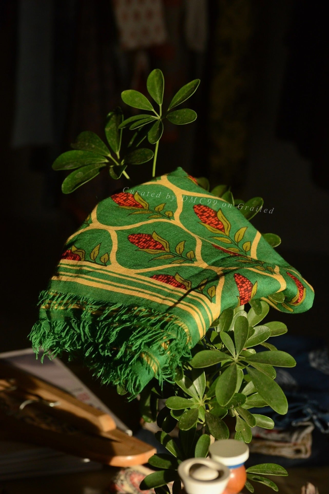 Kapital Corn Pattern Thin Silk Scarf
