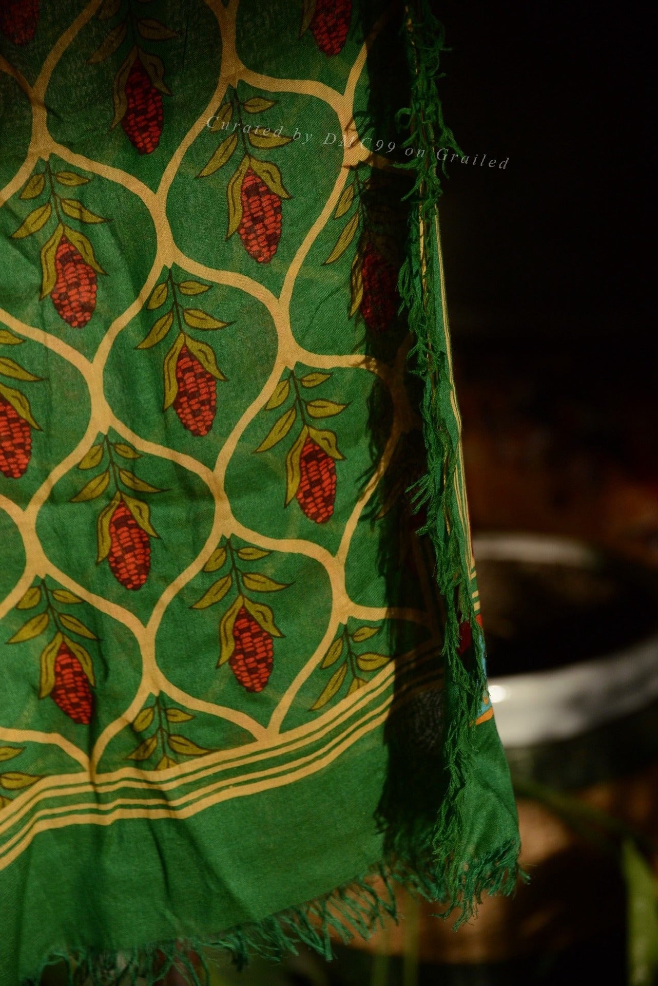 Kapital Corn Pattern Thin Silk Scarf
