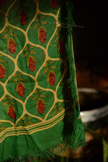 Kapital Corn Pattern Thin Silk Scarf
