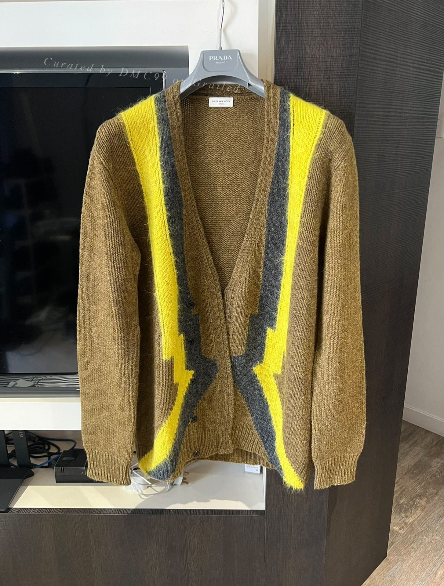 Dries Van Noten Men's Lightning Wool Cardigan