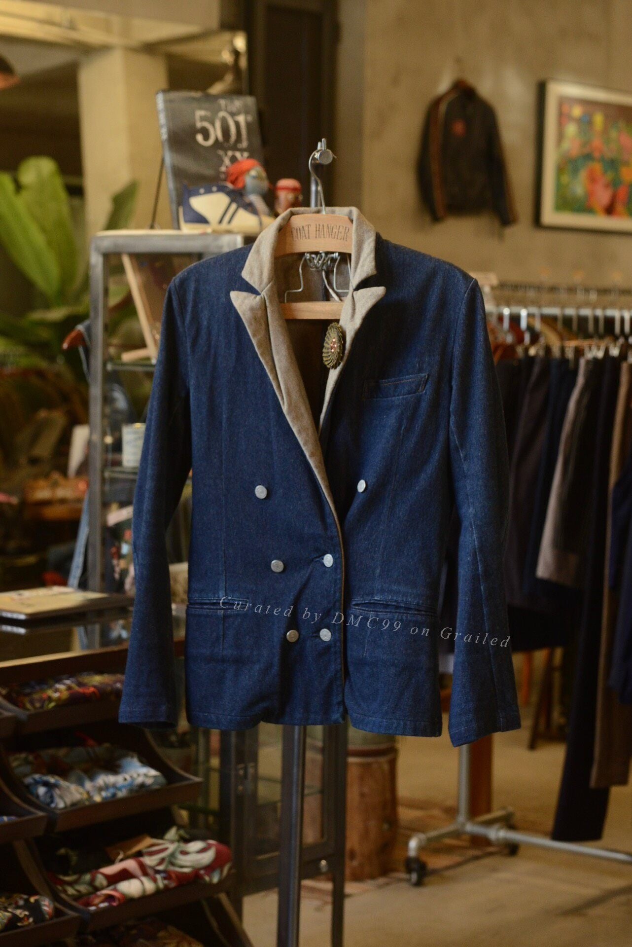 Kapital Double-Breasted Denim Blazer