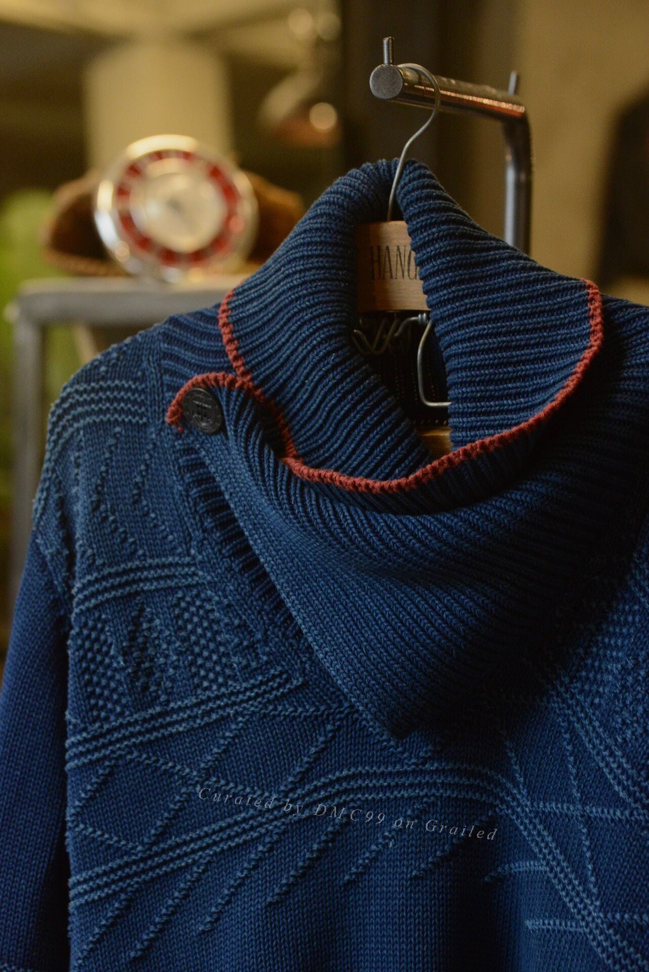 Kapital Indigo Knit Sweater Two-Way Collar