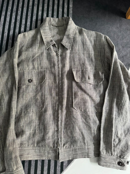 Kaptain Sunshine 23FW Linen Plaid Zip Jacket