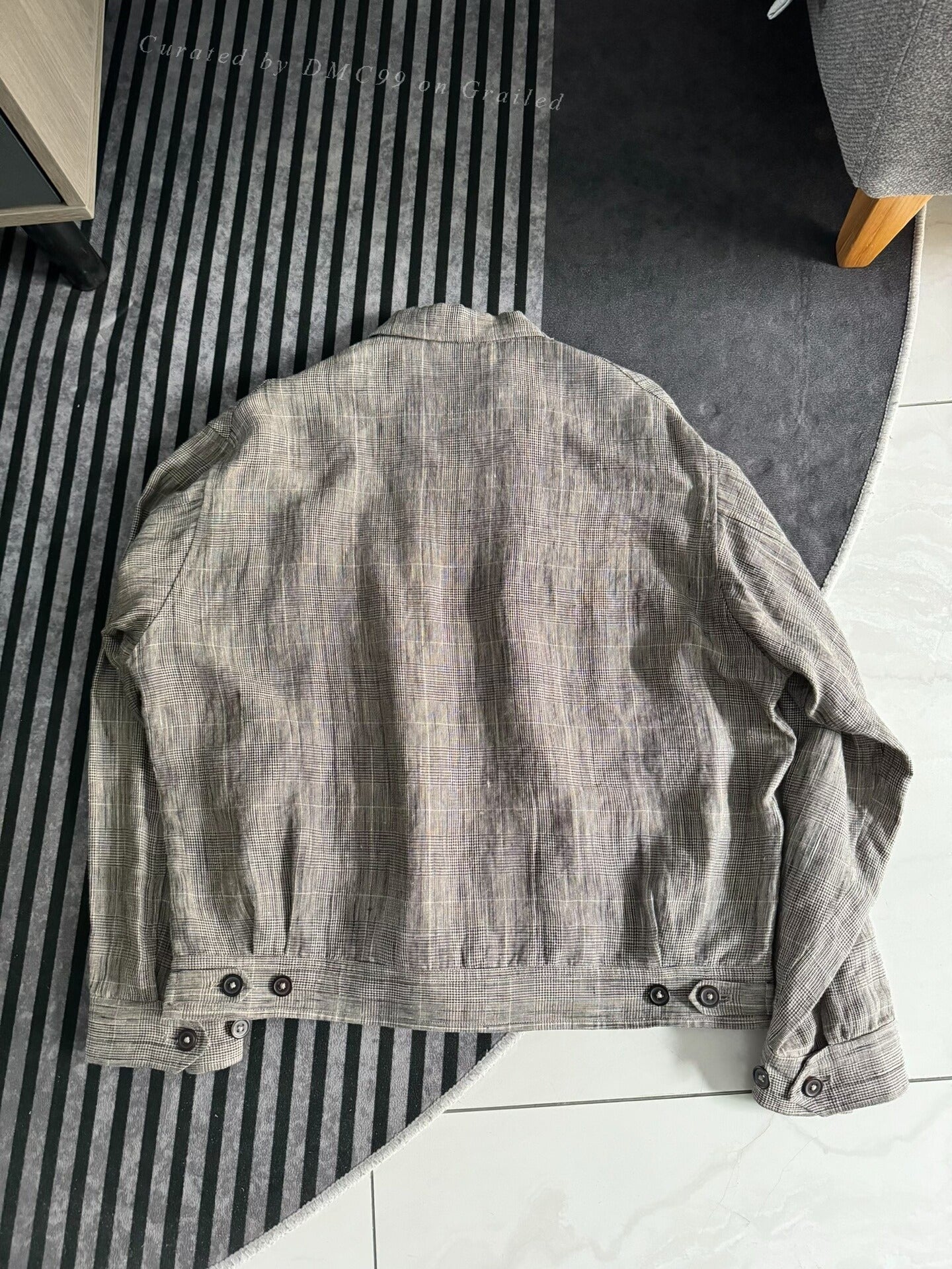 Kaptain Sunshine 23FW Linen Plaid Zip Jacket