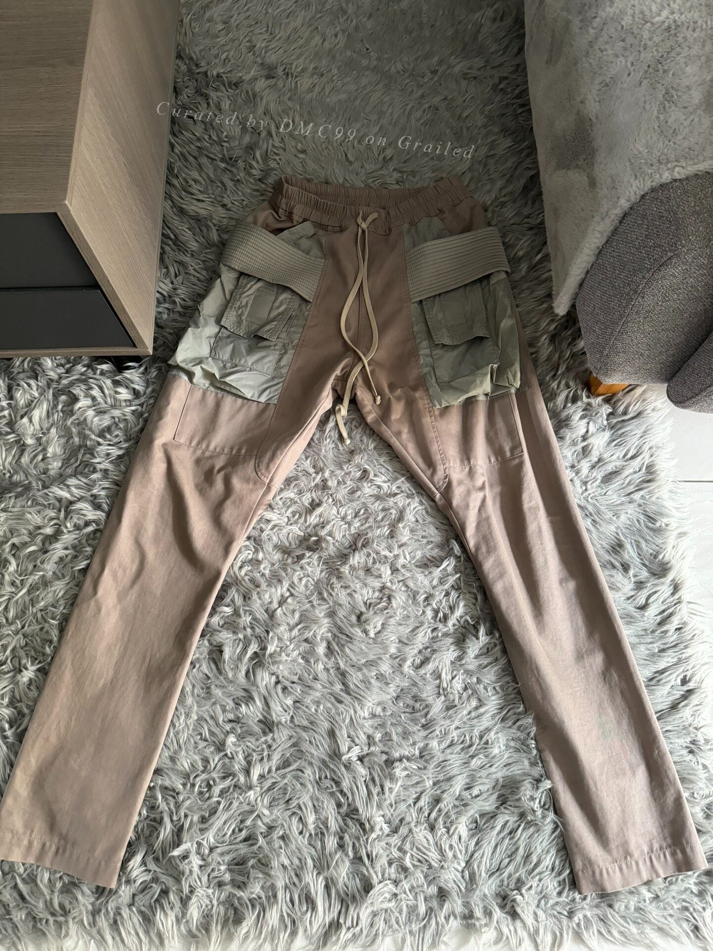 Rick Owens Suede Nylon Double Ring Pants