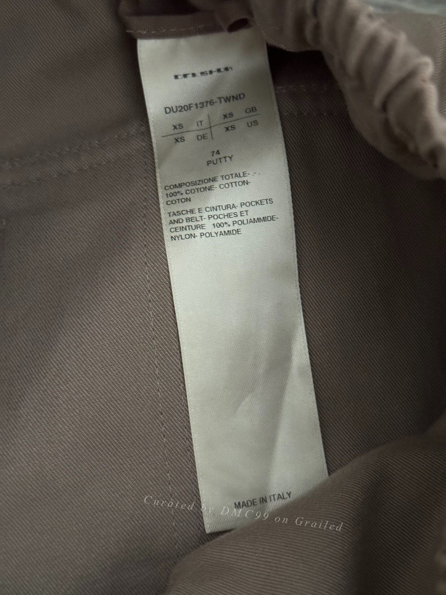 Rick Owens Suede Nylon Double Ring Pants