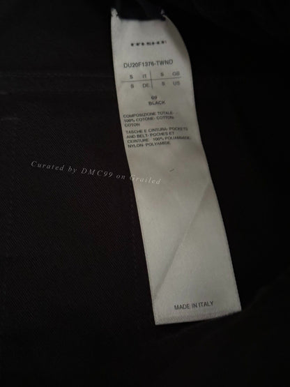 Rick Owens Black Suede Nylon Panel Pants