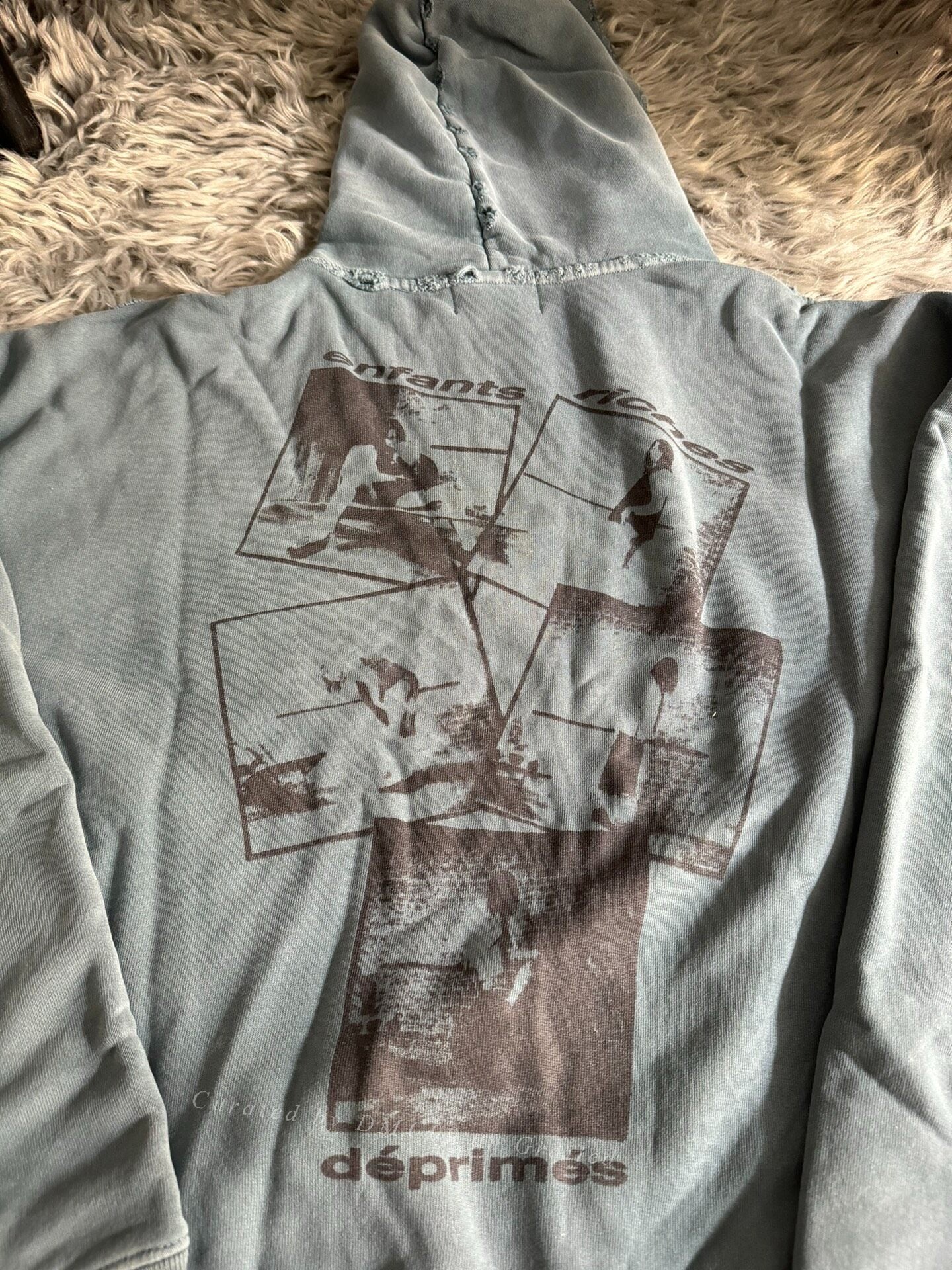 ERD 23FW Blue Washed School Illustration Hoodie
